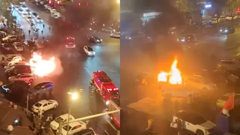 太原Polo十字路口自燃