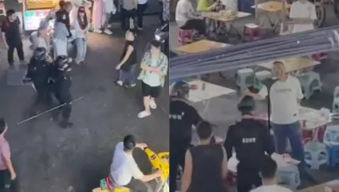 男子在夜市酒后闹事